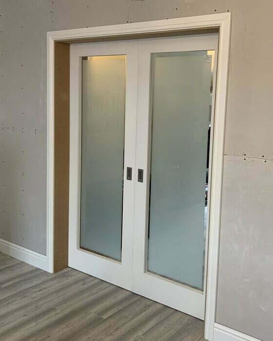 closed double sliding pocket doors