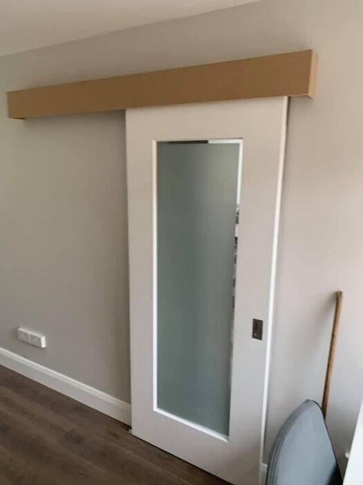 exposed single sliding doors